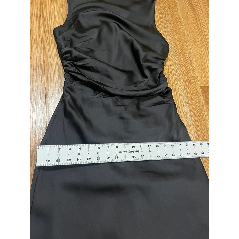 Lulus Black Elegant Cowl Neck Maxi Dress Gown M Cut Out Back Formal Prom Glam - Picture 10 of 11